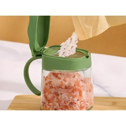 Pojemnik na przyprawy kuchenny z uchwytem szklany 300ml słoik + łyżeczka — zdjęcie 5