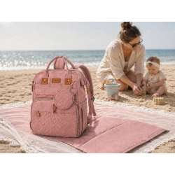 Plecak wielofunkcyjny z łóżeczkiem i portem USB, duży organizer mommy bag