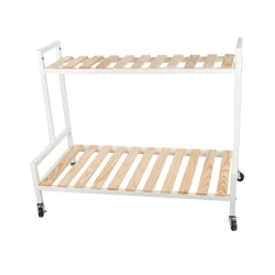 Kwietnik drewniany na kwiaty doniczkowe dwupoziomowy półka na kółkach taras