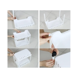 Półka łazienkowa szafka kuchenna regał mobilny na kółkach 3 poziomy haczyki