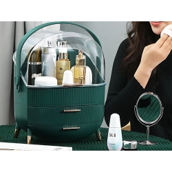 Organizer na kosmetyki z szufladami kuferek pojemny duży uchwyt elegancki