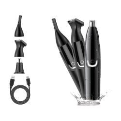 Trymer do nosa uszu depilator włosów golarka stylizacja brody brwi 3w1 aku