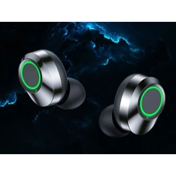 Słuchawki douszne bluetooth bezprzewodowe z etui ładującym led i mikrofonem