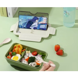 Lunchbox śniadaniówka pojemnik na śniadanie do szkoły przegródki sztućce