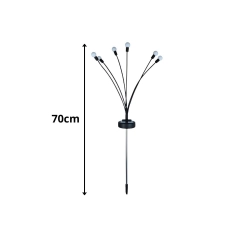 Lampki ogrodowe solarne kuleczki 2 sztuki po 6 lampek LED RGB długie 70 cm — zdjęcie 5
