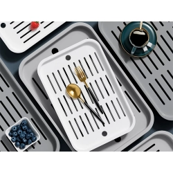 Taca kuchenna dwuwarstwowa ociekacz na naczynia warzywa owoce plastikowa