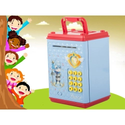 Skarbonka sejf bankomat na kod dostępu banknoty monety pieniądze kod pin