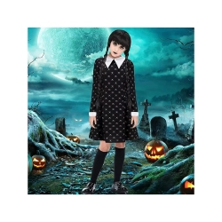 Sukienka wednesday addams strój kostium dla dzieci halloween przebranie 125