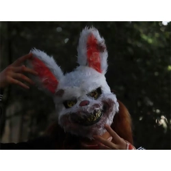 Maska na halloween królik upiorny stwór potwór przebranie strój psychopata
