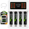 Ładowarka do akumulatorków AA i AAA LED + 4 akumulatorki AAA kabel USB-C Verk Group