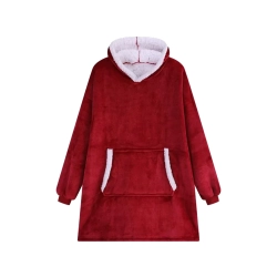 Ciepła bluza koc oversize xxl 2w1 gruba futrzak miękka z kapturem szlafrok