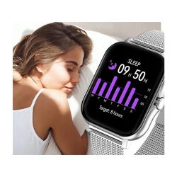 Smartwatch zegarek damski męski gumowy pasek sport bluetooth rozmowy szary