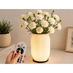 Lampka stołowa z wazonem na kwiaty 2 w 1 LED RGB z pilotem