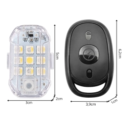 Lampa stroboskopowa LED bezprzewodowa 7 kolorów pilot 2 sztuki ostrzegawcze
