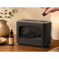 Nawilżacz powietrza kominek LED dyfuzor aromaterapia USB efekt płomienia