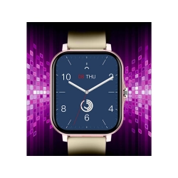 Smartwatch zegarek damski męski gumowy pasek sport bluetooth rozmowy złoty