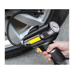 Kompresor samochodowy pistolet do pompowania kół pompka 12v 120w 10 bar led