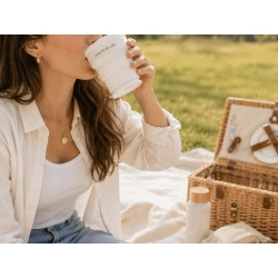 Składany kubek silikonowy z pokrywką 200 ml turystyczny