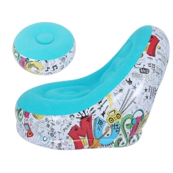 Fotel ogrodowy leżak dmuchany pompowany pufa na plażę podnóżek wygodny