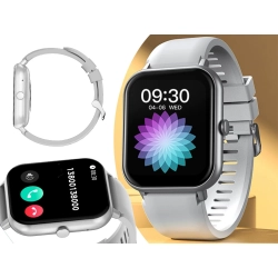 Smartwatch zegarek damski męski gumowy pasek sport bluetooth rozmowy szary