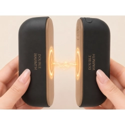 Magnetyczny ogrzewacz elektryczny do rąk dłoni 2w1 USB czarny kieszonkowy