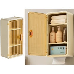 Półka łazienkowa naścienna wisząca 3 poziomy drzwiczki otwór na chusteczki