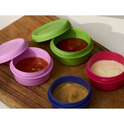 Pojemniki do sosów dipów na dipy sosy 80ml 8szt przykrywka zestaw dressing