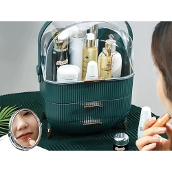 Organizer na kosmetyki z szufladami kuferek pojemny duży uchwyt elegancki