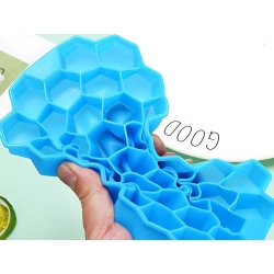 Forma do lodu silikonowa pojemnik 37 kostek kostkarka kształt heksagonu