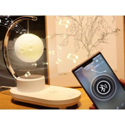 Lampka księżyc rgb z ładowarką indukcyjną 10w led usb głośnik bluetooth