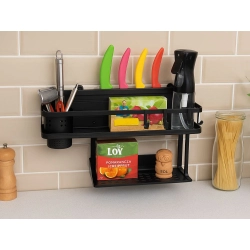 Półka na ścianę organizer kuchenny metalowy wiszący na przybory