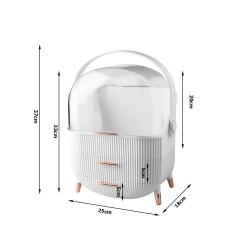 Organizer na kosmetyki z szufladami kuferek pojemny duży uchwyt elegancki