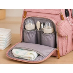 Plecak wielofunkcyjny z łóżeczkiem i portem USB, duży organizer mommy bag