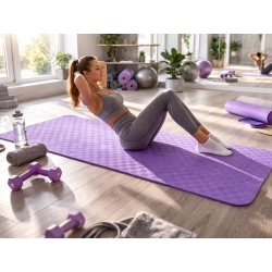 Mata do ćwiczeń jogi pilatesu fitness gimnastyczna treningowa 190cm gruba — zdjęcie 11