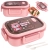 Lunchbox śniadaniówka pojemnik na śniadanie obiad z przegródkami sztućce Verk Group - różowy z misiem i napisem cherry bear