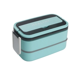 Śniadaniówka z przegródkami piętrowy pojemnik xxl sztućce lunchbox 1400ml