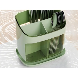 Organizer ociekacz na sztućce suszarka stojak do kuchni z odpływem 4 komory