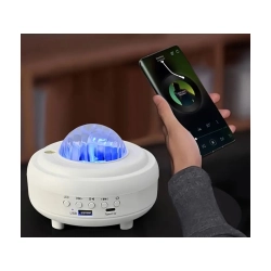 Lampka nocna led projektor gwiazd rzutnik zorza nieba głośnik bluetooth