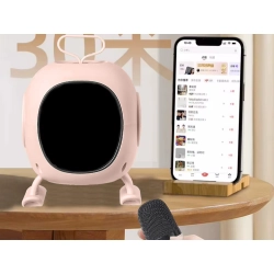 Głośnik bluetooth karaoke z mikrofonem led kolorowe kwadraty muzyka rgb