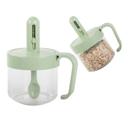 Pojemnik na przyprawy kuchenne z łyżką do żywności kubek z uchem zamykany