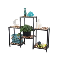 Kwietnik stojący drewniany wysoki na kwiaty doniczki 3 poziomowy regał