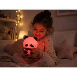 Lampka nocna silikonowa panda LED RGB dla dzieci dotykowa akumulatorowa - zdjęcie 7