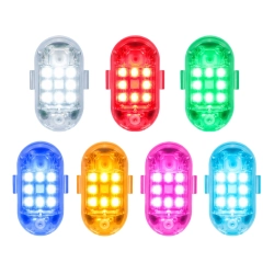 Lampa stroboskopowa LED bezprzewodowa 7 kolorów pilot 2 sztuki ostrzegawcze