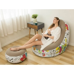 Fotel ogrodowy leżak dmuchany pompowany pufa na plażę podnóżek wygodny