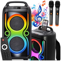 Głośnik bezprzewodowy bluetooth przenośny usb radio fm aux karaoke plecak