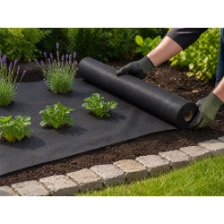 Gruba agrowłóknina 50g 1,5m x 10m antchwastowa mata ściółkująca czarna
