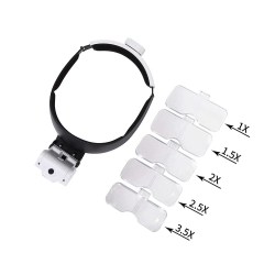 Lupa nagłowna czołowa okulary 2 led podświetlana