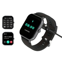 Smartwatch zegarek damski męski gumowy pasek sport bluetooth rozmowy czarny