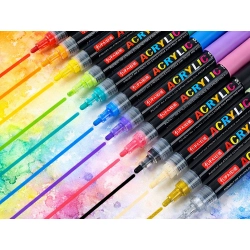 Markery akrylowe zestaw 24 szt pisaki flamastry mazaki wodoodporne z farbą — zdjęcie 9