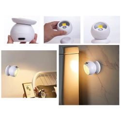 Lampa lampka led cob 360 na baterie magnes bezprzewodowa czujnik ruchu noc